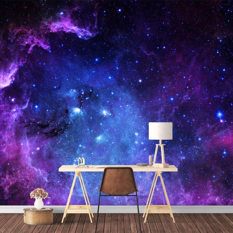 Wall26 Galaxy Wallpaper Galaxy Peel and Stick Wallpaper Blue | Etsy