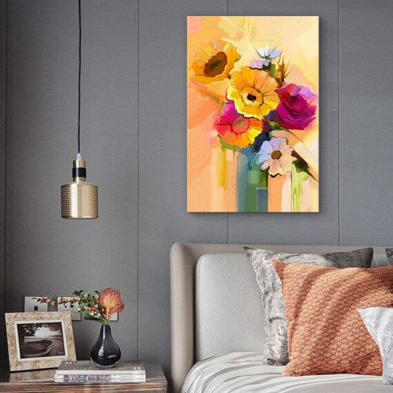 Wall26 Canvas Wall Art Beautiful Flowers Red Yellow Pink | Etsy