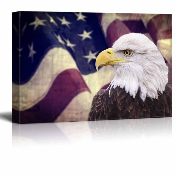 Wall26 Canvas Prints Wall Art Bald Eagle With The American Etsy