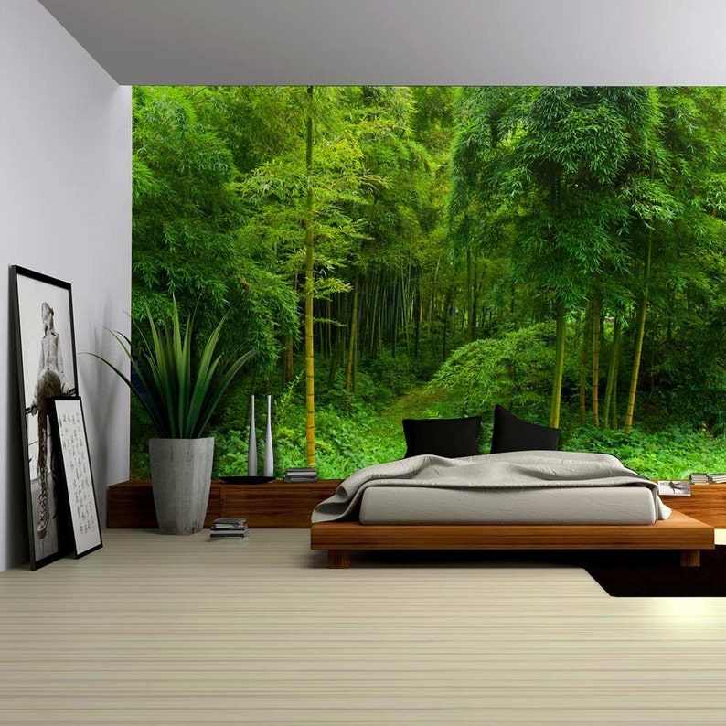 Removable Sticker Crowded Forest Mural Home Decor- 100x144 inches Wall Mural