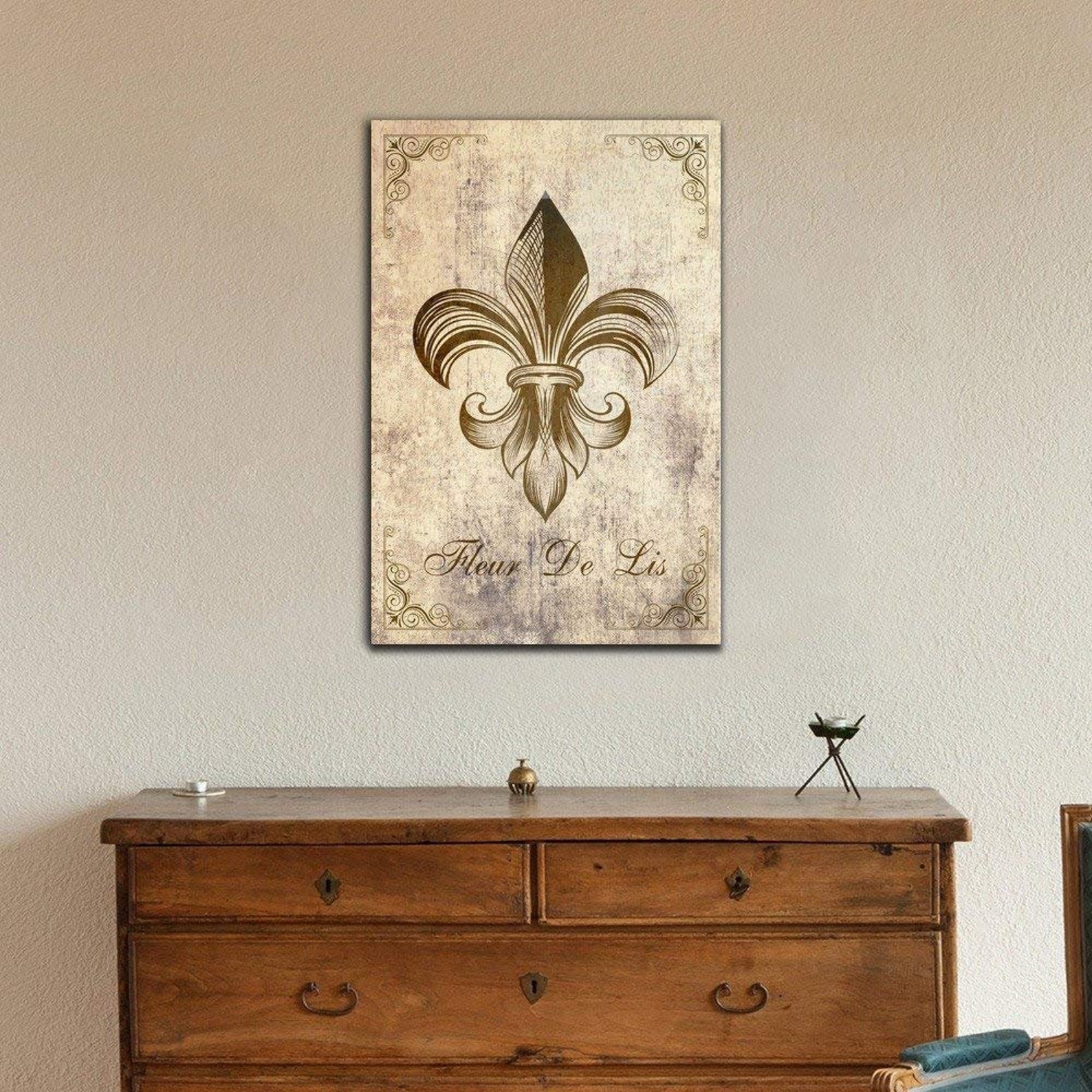 Wall26 Canvas Wall Art Fleur De Lis Flower on Vintage Etsy