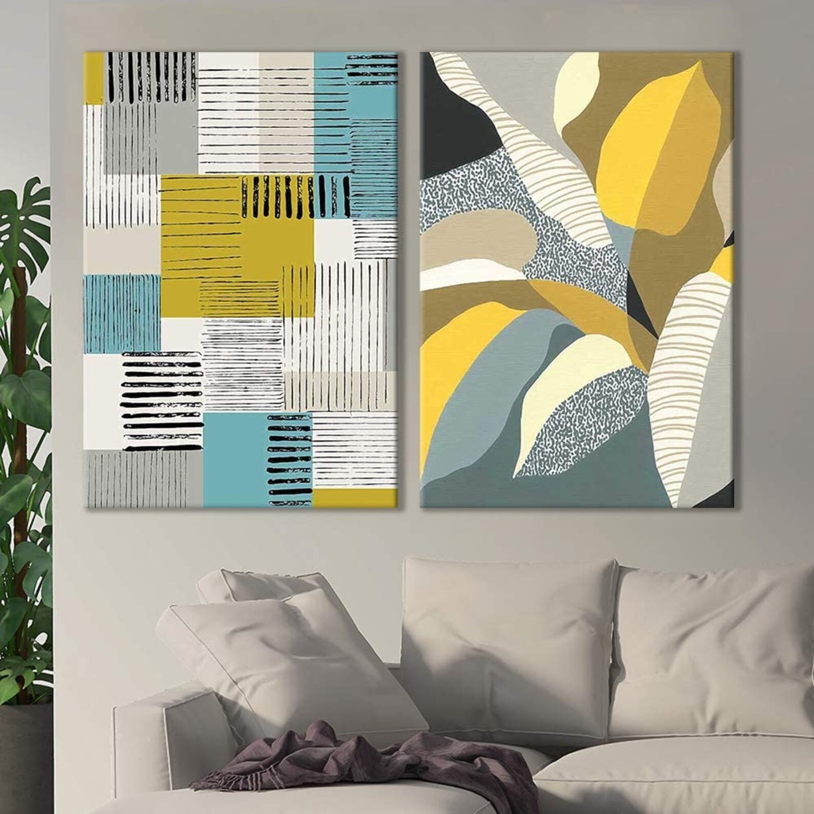 Wall26 2 Piece Canvas Wall Art Modern Art Canvas Prints Home Etsy