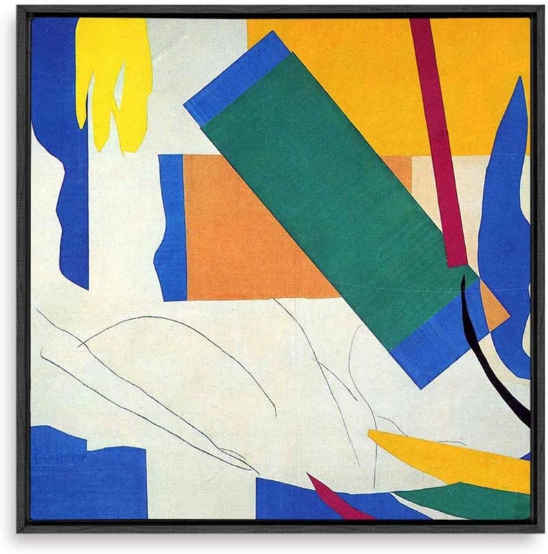 Wall26 Framed Canvas Wall Art Matisse Guitar Girl Canvas Prints Home Artwork Decoration for Living Room,Bedroom