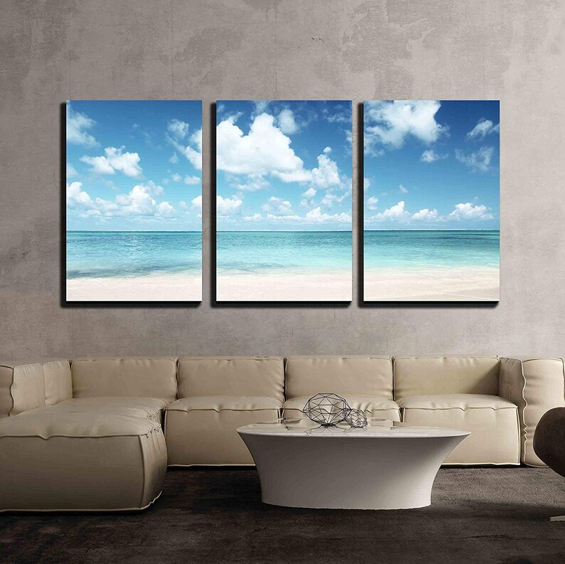 Wall26 3 Piece Canvas Wall Art Sand of Beach Caribbean Sea Etsy