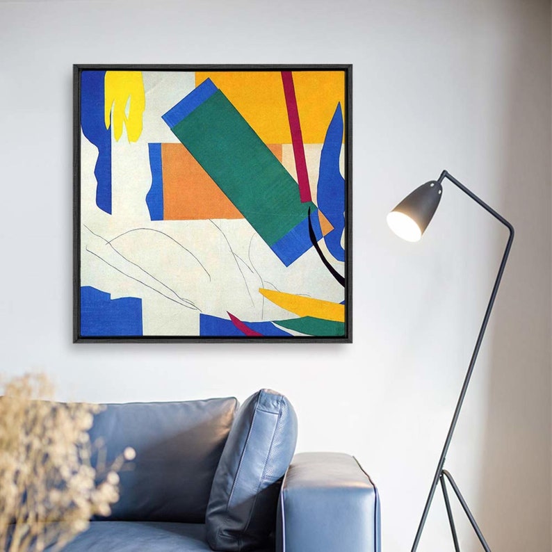 Wall26 Framed Canvas Wall Art Matisse Guitar Girl Canvas Prints Home Artwork Decoration for Living Room,Bedroom