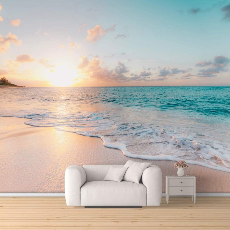 Wall26 Beach Wall Mural Beach Wallpaper Removable Wallpaper | Etsy
