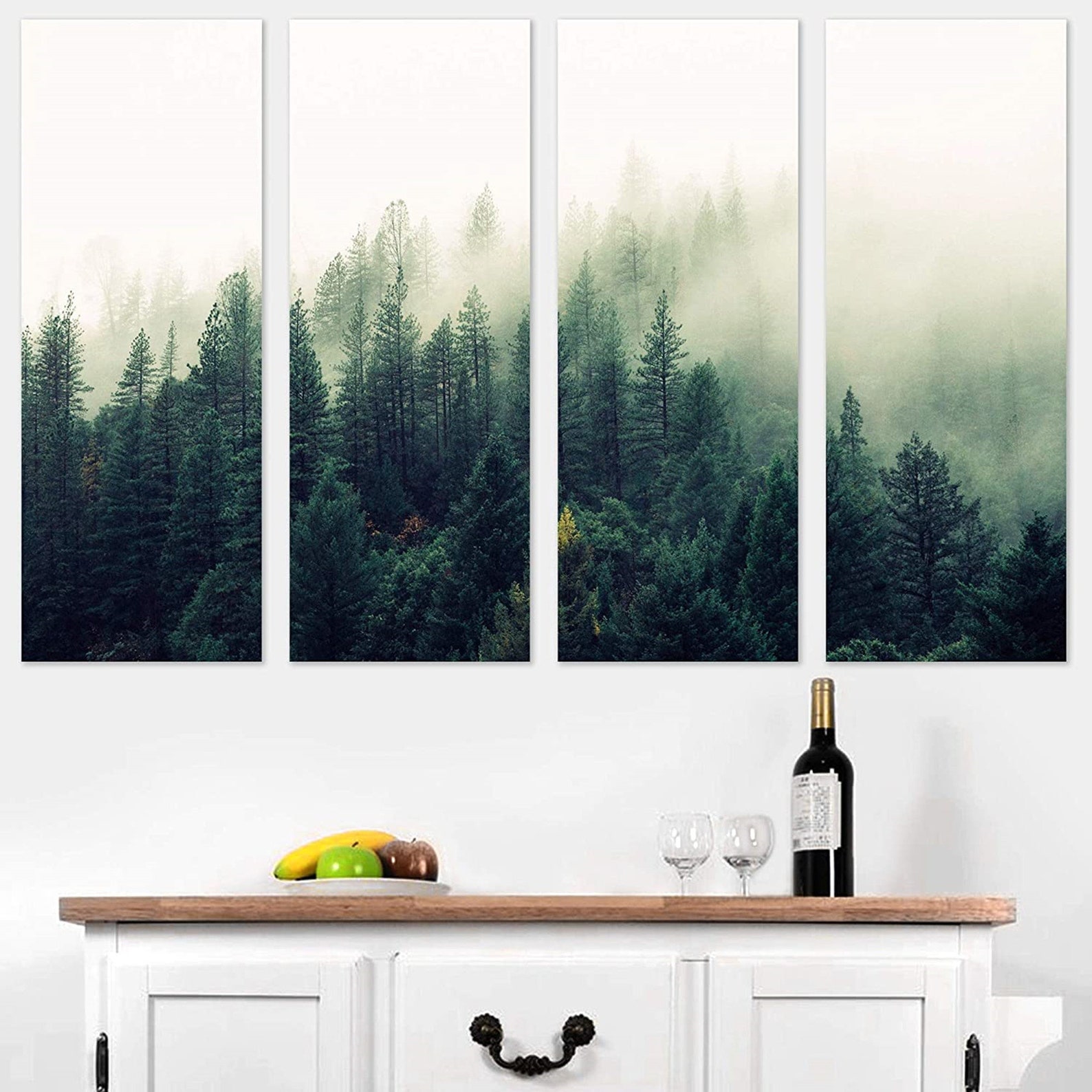 Misty Forest Canvas Wall Art Nature Wall Art Mountain Wall Etsy