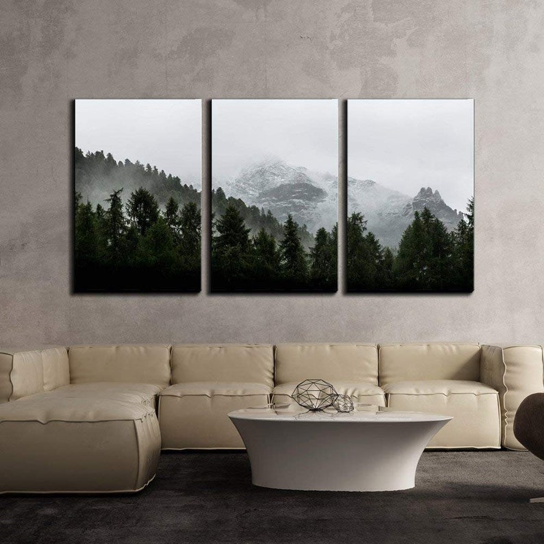 Wall26 3 Piece Canvas Wall Art Landscape with Mountain Etsy