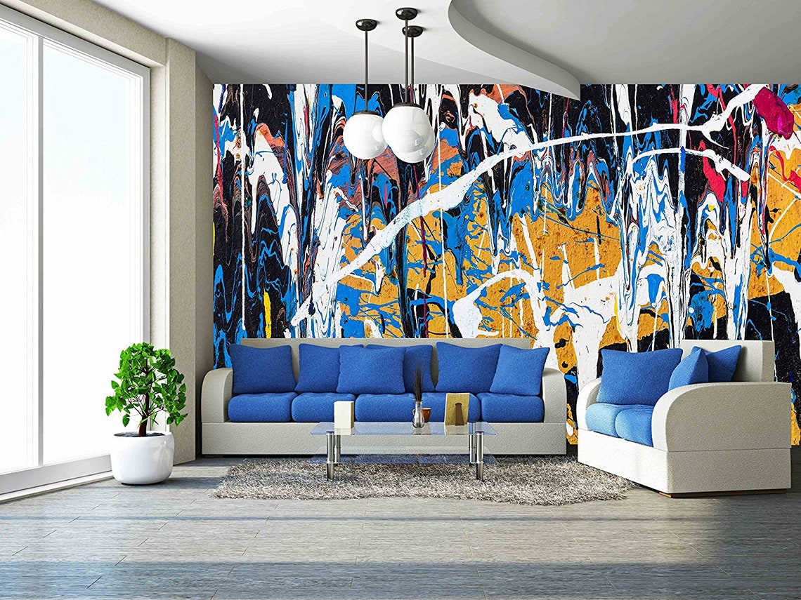 Wall26 Dripping Paint Graffiti Wall Close Removable Wall Etsy