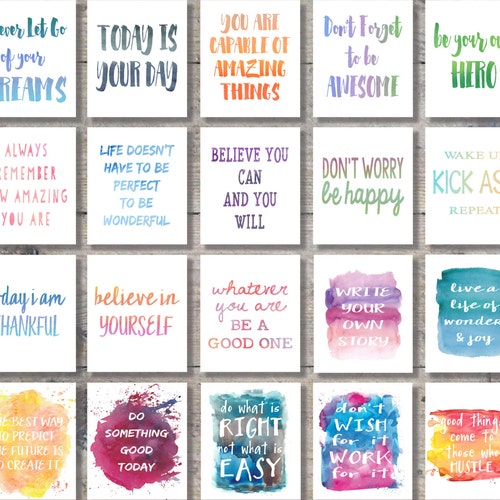 Inspirational Quotes Watercolor Art Bundle Set of 20 - Etsy