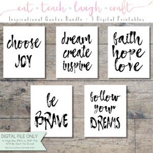 Inspirational Quotes Art Bundle - Set of 5 Printables - Wall Art - Office Decor {Instant Digital Download - 8x10 AND 11x14}