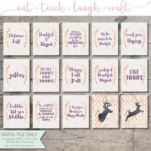 Thankful Art Bundle - Set of 15 Printables - Wall Art - Autumn & Thanksgiving Holiday Decor {Instant Digital Downloads - 8x10}