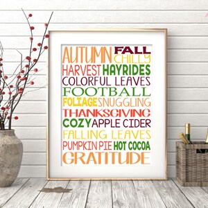 Fall Subway Art - Autumn Print - Fall Printable - Fall Home Decor - INSTANT DOWNLOAD Digital File Only {8x10}