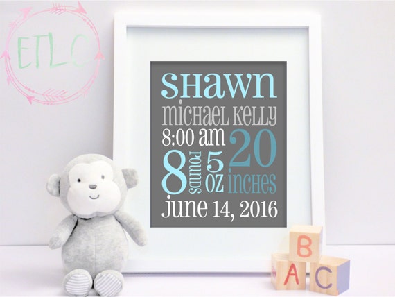 birth announcement new baby boy baby birth stats newborn etsy