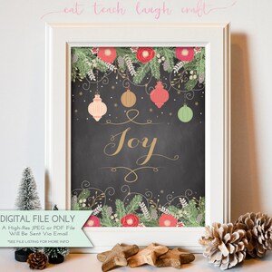 Joy Chalkboard Print - Impresión de vacaciones- Decoración de la casa de invierno - Navidad imprimible - INSTANT DOWNLOAD Archivo Digital Sólo 8x10 ?