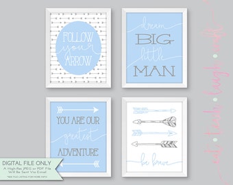 SET OF 4 Arrows Themed Nursery Prints Baby Boy's Room | Etsy