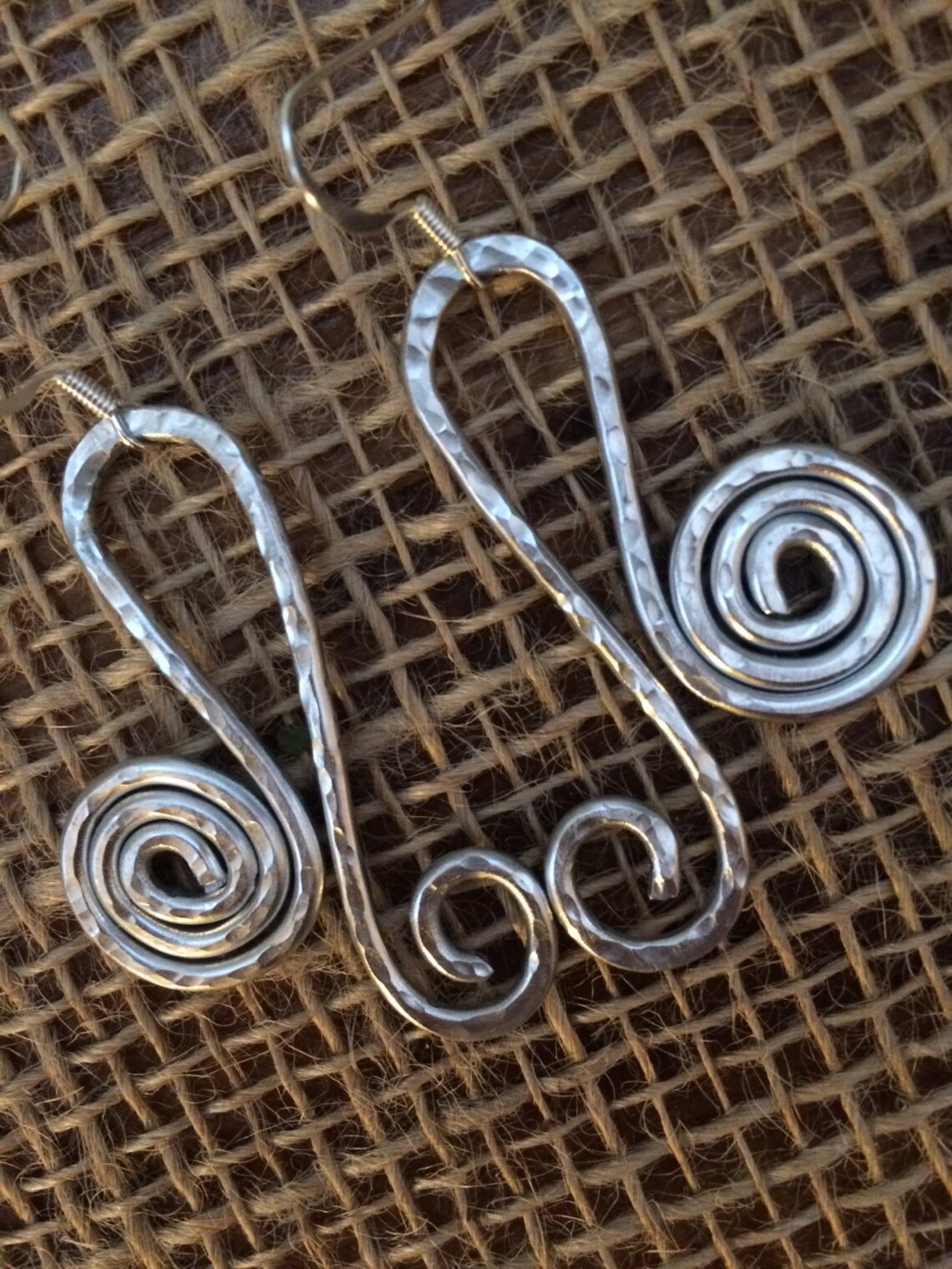 Silver Hammered Earringswire Wrappedsilver Wire Aluminum Etsy