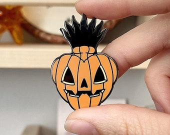 Jack-O-Heart Hard Enamel Pin, Halloween Jewelry, Pumpkin Pin, Jack-O-Lantern Pin, Halloween Heart Pin, Halloween Jewelry, Spooky Pin, Heart