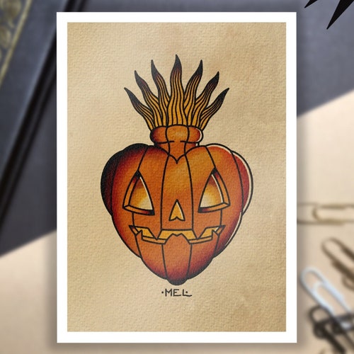 Jack O Lantern Flash Sheet Halloween Tattoo Print Pumpkin Etsy Jack O Lantern Flash Sheet Halloween Tattoo Print Pumpkin Etsy