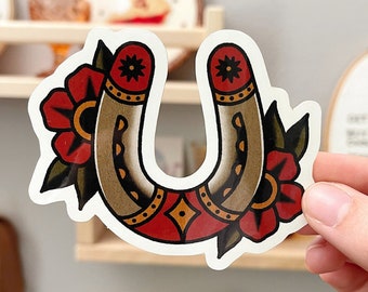 Horseshoe Sticker Western Sticker American Traditional - Etsy Ireland