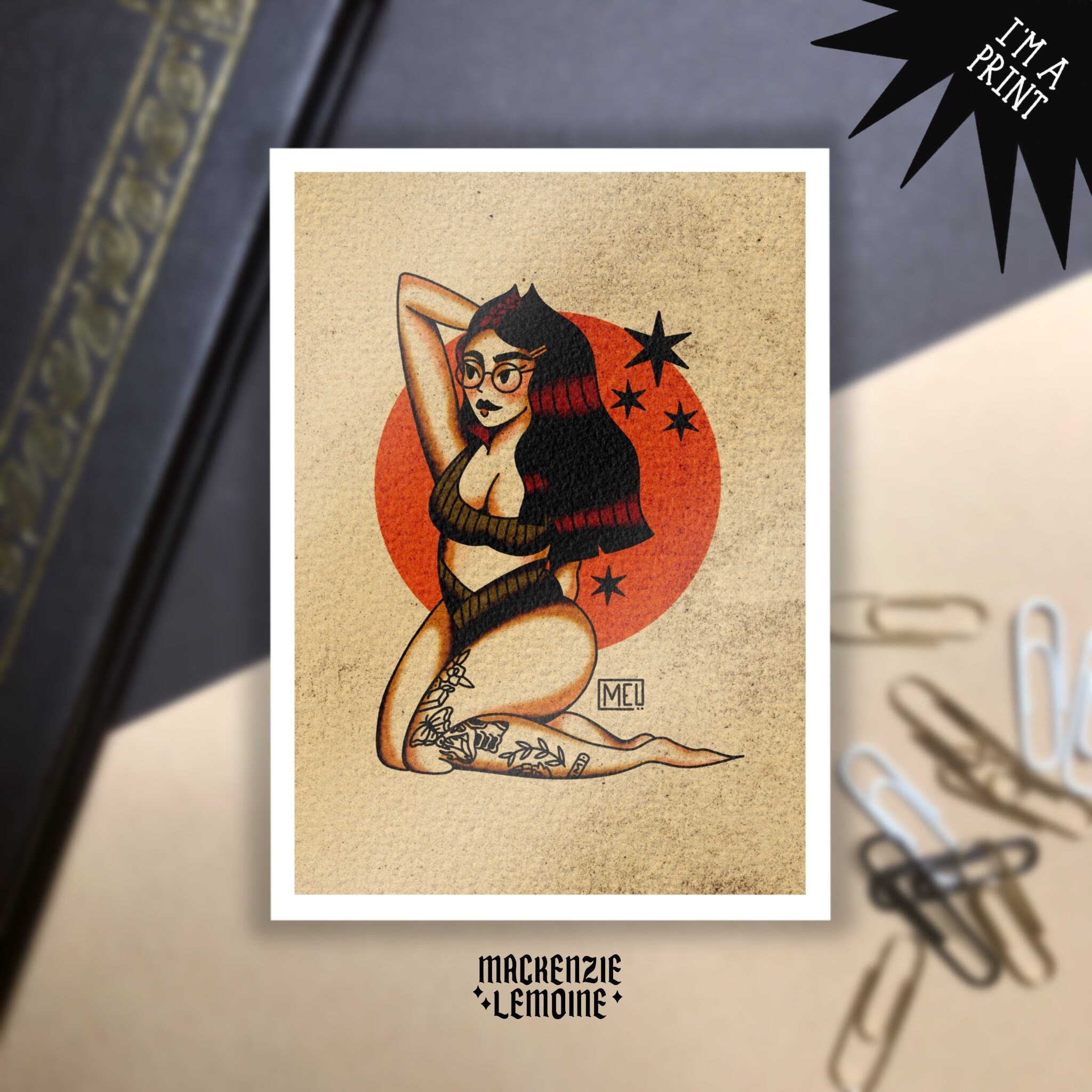 Pinup Girl Tattoo - Etsy Pinup Girl Tattoo - Etsy