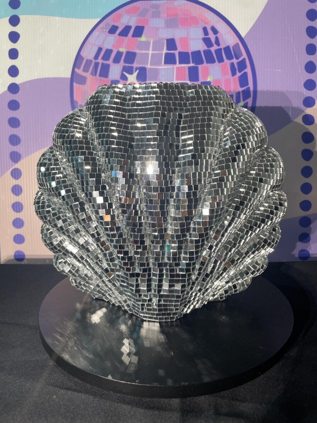Discos Shell Large Disco Shell Flower Vase With Rhinestone Gem Top Border - Etsy