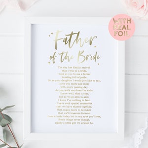 Father of the bride gift Father of the bride print Gift to dad from bride Wedding gift Wedding print Bridal prints Father Gift image 1