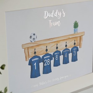 Fathers day football gift Fathers day print football print daddy number 1 print personalised fathers day gift Football gift image 1