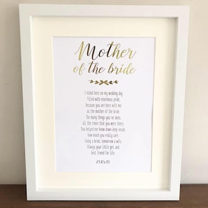 Mother of the bride Print, mother of the bride Foil Print, Gift For mother of the bride, Mother of the bride Gift, wedding gift