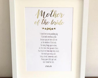 Mother of the bride Print, mother of the bride Foil Print, Gift For mother of the bride, Mother of the bride Gift, wedding gift