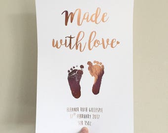 Neue Baby Fußabdruck Druck - Baby Handabdruck/Fußabdruck - Fußabdruck Andenken - Fußabdruck Folie Druck - Neugeborene Andenken - Babys Drucke - neues Baby
