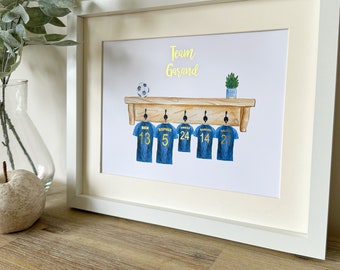 Personalised Fathers Day Gift - Fathers Day Football Gift - football print - daddy number 1 print - personalised fathers day gift - Number 1