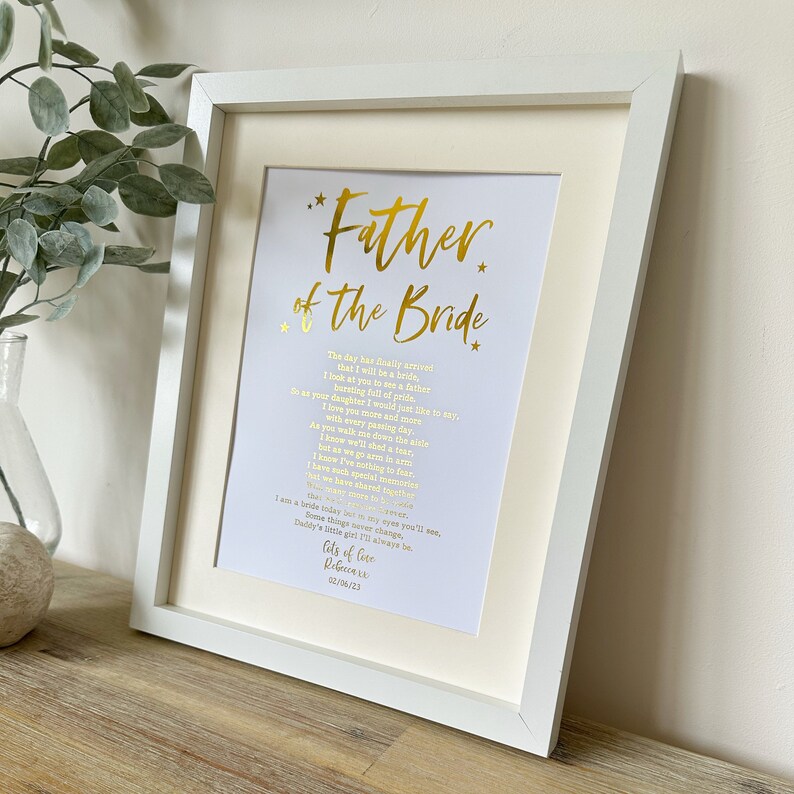 Father of the bride gift Father of the bride print Gift to dad from bride Wedding gift Wedding print Bridal prints Father Gift image 3