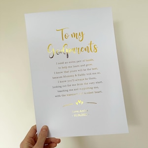 Gift to Godparents, Godparent print from Child, Special Christening Keepsake to Godparents, Godparent Proposal Print, Proposal Christening