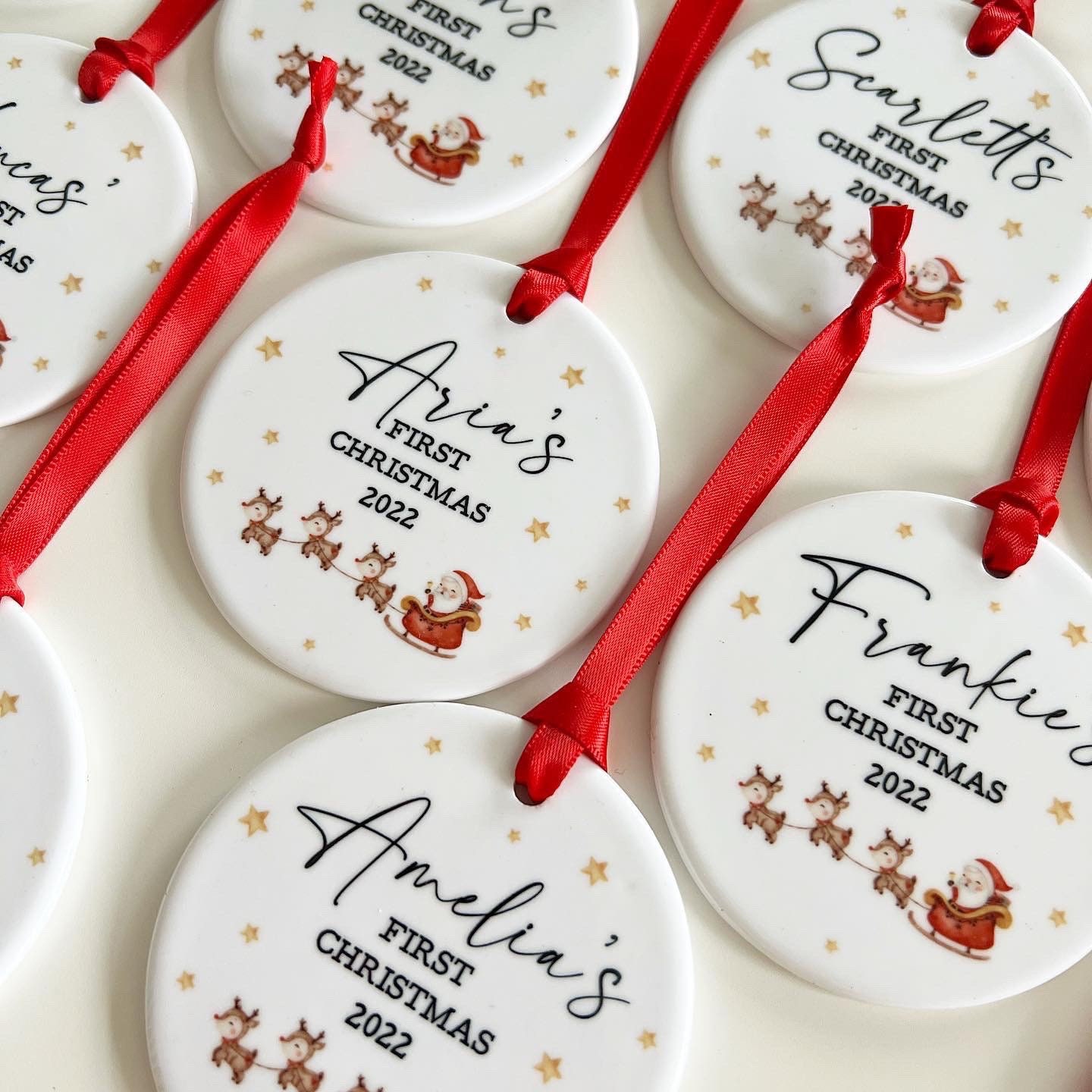 Babies First Christmas Bauble, Personalised first Christmas bauble, new baby bauble, First Christmas Gift, Personalised Santa Tree Decor
