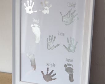 New baby keepsake | Handprint Frame | Baby hand print | Newborn keepsake | Baby footprint | New baby print | Mothers Day Frame | Fathers Day
