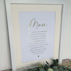 Mother of the groom Print, mother of the groom Foil Print, Gift For mother of the groom, Mother of the groom Gift, wedding gift wedding poem image 8