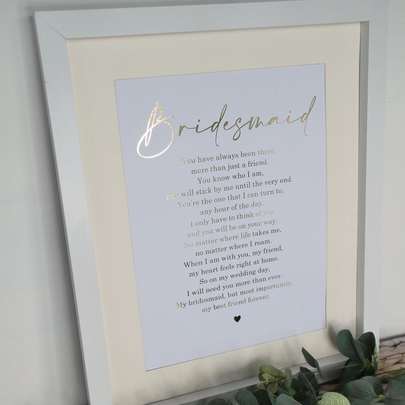 Bridesmaid Print, Bridesmaid Foil Print, Gift For Bridesmaid, Persona…