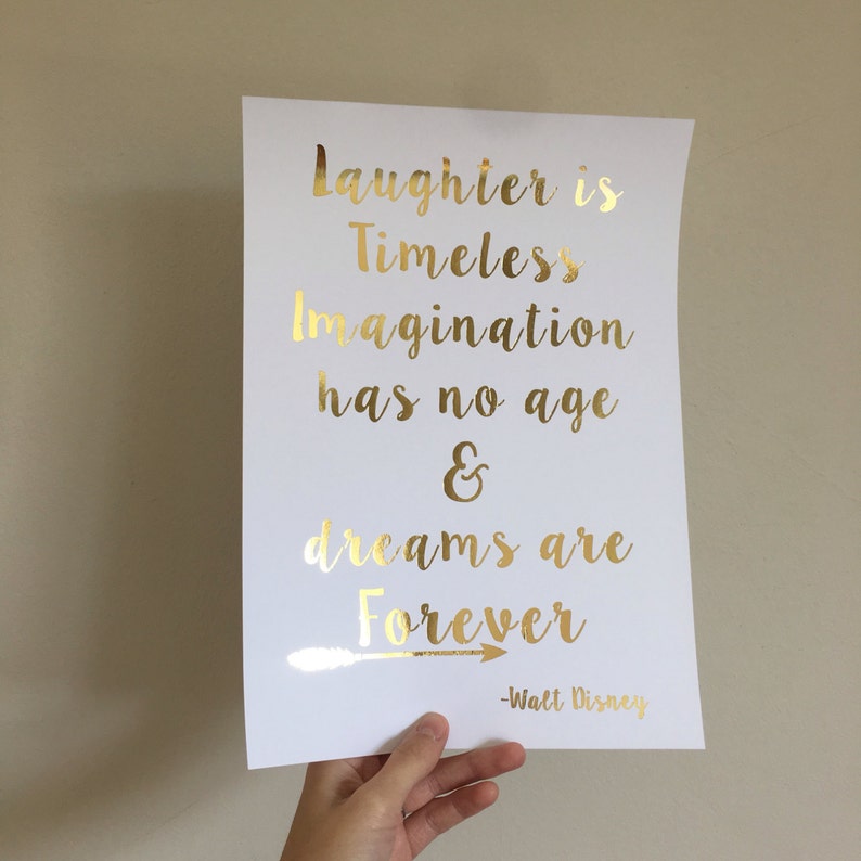 Disney Quote Print Copper Foil Print Home Decor Nursery - Etsy UK