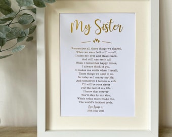 Sister Wedding print - Sister gift for wedding - Sister print - Bridal Party Wedding Gift - Mother of the bride party gift - Sister Print