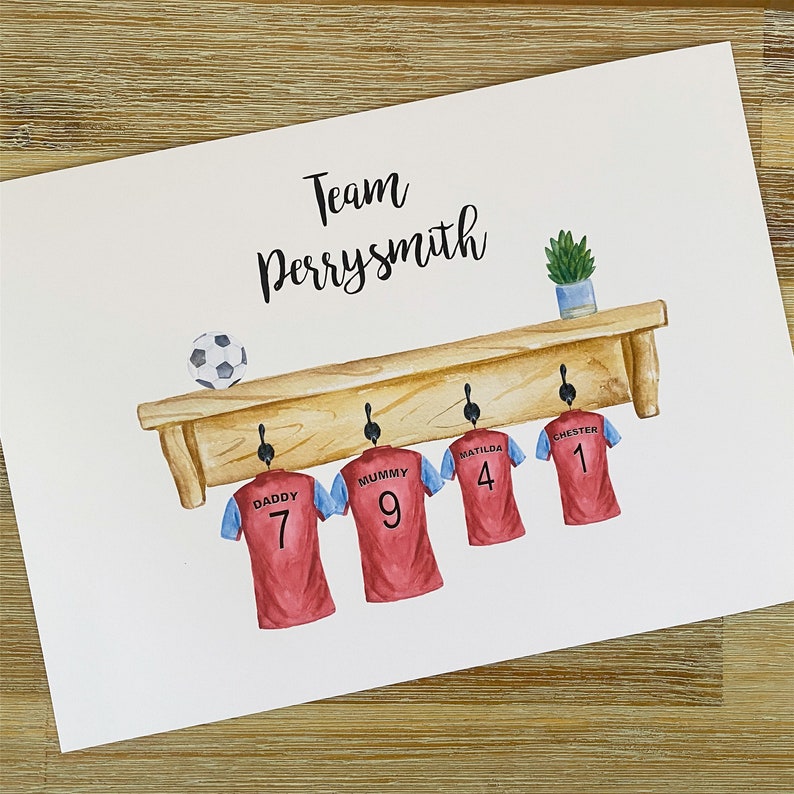 Fathers day football gift Fathers day print football print daddy number 1 print personalised fathers day gift Football gift image 6