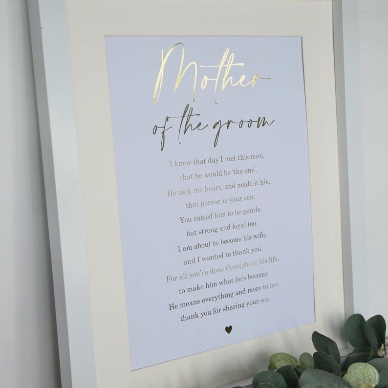 Mother of the groom Print, mother of the groom Foil Print, Gift For mother of the groom, Mother of the groom Gift, wedding gift wedding poem 