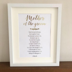Madre dello sposo Stampa, madre dello sposo Foil Print, Regalo Per la madre dello sposo, Regalo della madre dello sposo, regalo di nozze