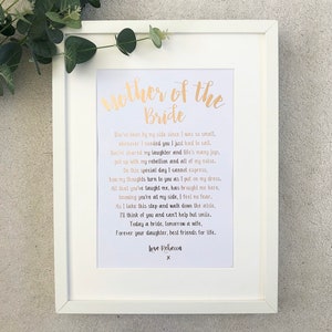 Mother of the bride Print, mother of the bride Foil Print, Gift For mother of the bride, Mother of the bride Gift, wedding gift