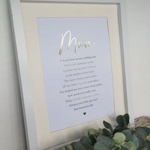 Impresión de la madre de la novia, impresión en papel de aluminio de la madre de la novia, regalo para la madre de la novia, regalo para la madre de la novia, regalo de boda