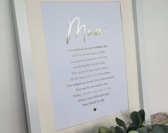 Mother of the bride Print, mother of the bride Foil Print, Gift For mother of the bride, Mother of the bride Gift, wedding gift