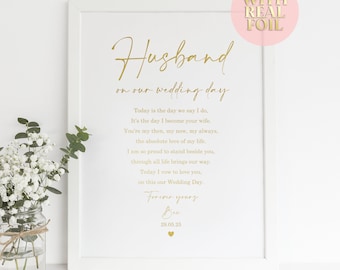Echtgenoot bruidegom afdruk, bruidegom foliedruk van de bruid, cadeau voor de bruidegom van de bruid, bruidegom huwelijkscadeau, huwelijkscadeau huwelijksgedicht