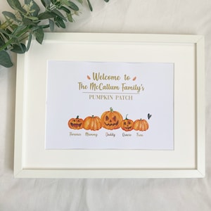Halloween Pumpkin Patch Print - Halloween Print - Pumpkin print - Pumpkin Family print - Floral Pumpkin Print - Fall Print - Fall Decor