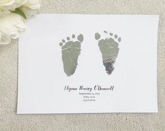 Regalo de huella de la mano de los niños, regalo de Navidad del nuevo bebé, regalo para los nuevos padres, regalo para la nueva mamá, impresión del 1er cumpleaños, regalo del primer cumpleaños, Navidad