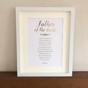 Padre de la novia Impresión, padre de la novia Impresión de lámina, Regalo Para el padre de la novia, padre de la novia Regalo, regalo de bodas